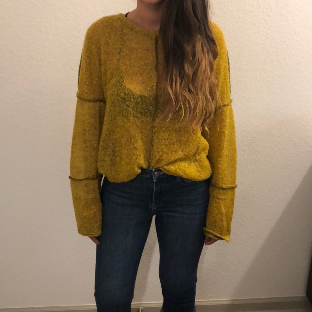 Vintage Mustard top made from recycled materials